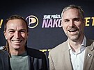 Volební �táb pirátské strany. Praha Hl. nádra�í, Fant�v sál. Zden�k H�ib a Ivan...