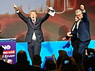 Ve volebním �tábu hnutí ANO na Chodov� se za�íná slavit vít�zství v...
