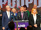Ve volebním �tábu hnutí ANO na Chodov� se za�íná slavit vít�zství v...