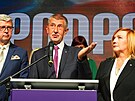 Ve volebním �tábu hnutí ANO na Chodov� se za�íná slavit vít�zství v...