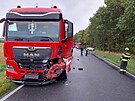 Silnici na Chrudimsku uzavel stet nklaku s osobkem, jeho idi nepeil....