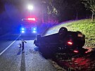 Pi havrii auta u obce Vlachova Lhota se zranili dva lid. (3. jna 2025)