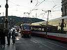 V centru Prahy u Národního divadla dolo k nehod dvou tramvají.