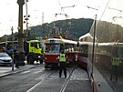 V centru Prahy u Národního divadla dolo k nehod dvou tramvají.