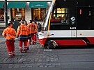 V centru Prahy u Národního divadla dolo k nehod dvou tramvají.