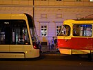 V centru Prahy u Národního divadla dolo k nehod dvou tramvají.