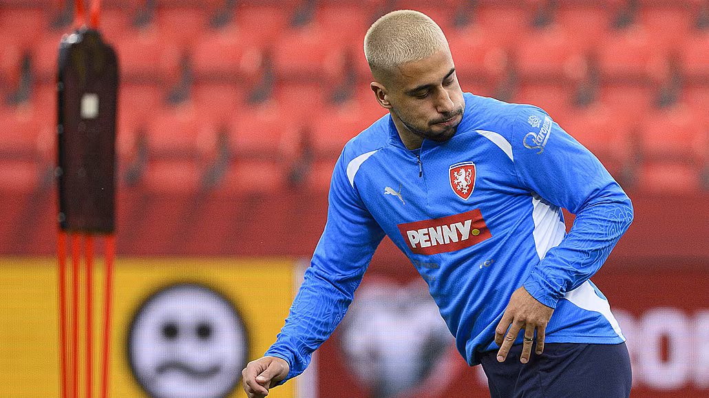 Ondej Lingr na tréninku fotbalové reprezentace.