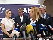 Tisková konference hnutí ANO po ustavující schzi nového poslaneckého klubu. Na...