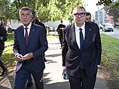 Andrej Babi� a Ale� Juchelka odevzdali sv�j hlas v Ostrav� ve volbách do...