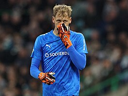 �eský gólman fotbalist� Bragy Luká� Horní�ek na h�i�ti Celtiku.
