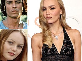 Hereka a modelka Lily Rose Deppová a její rodie, herec Johnny Depp a hereka...