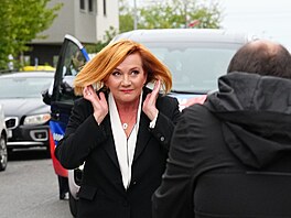 Alena Schillerová dorazila do volebního tábu hnutí ANO na Chodov. (4. íjna...