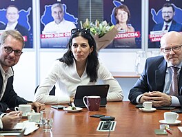 Matj Ondtej Havel, Markéta Pekarová Adamová a Vlastimil Válek na jednání...