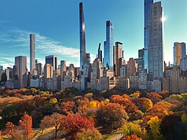 Central Park v New Yorku bhem podzimu.