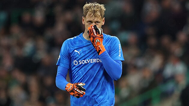 �eský gólman fotbalist� Bragy Luká� Horní�ek na h�i�ti Celtiku.