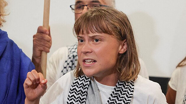 vdsk aktivistka Greta Thunbergov piletla po deportaci z Izraele do Athn. (6. jna 2025)