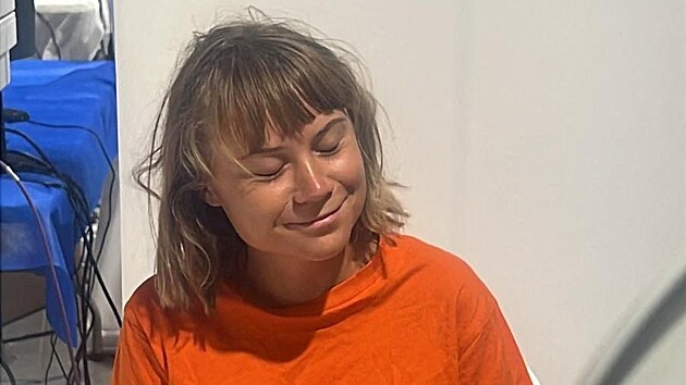 �v�dsk� aktivistka Greta Thunbergov� po zadr�en� flotily Global Sumud Flotilla Izraelem