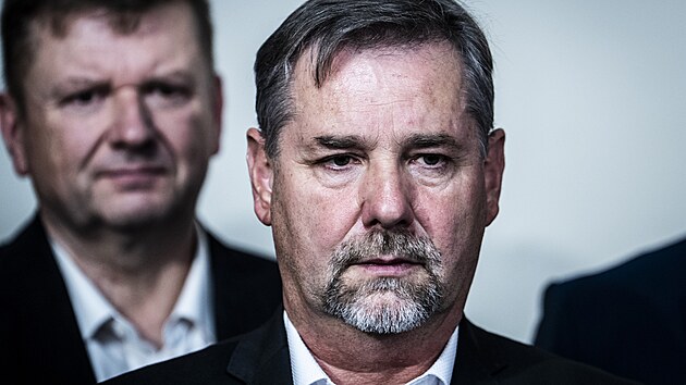 Tiskov� konference volebn�ho �t�bu hnut� SPD v hotelu Don Giovanni. (4. ��jna 2025)