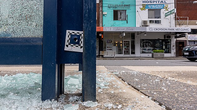 Oznaen msto stelby v Croydon Parku v australskm Sydney, kde bylo v nedli zranno nkolik lid (6. jna 2025).