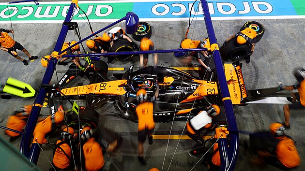 Oscar Piastri z McLarenu b�hem tréninku v Singapuru