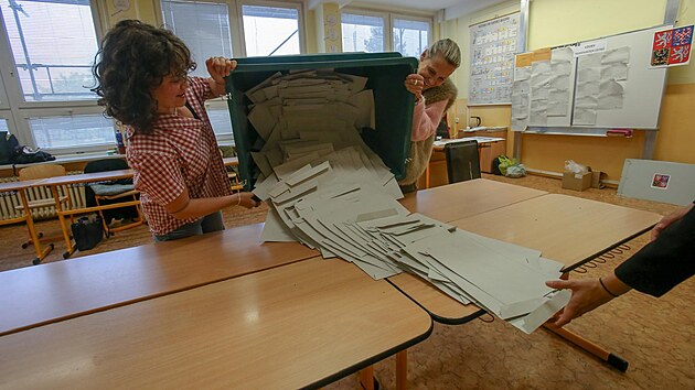 Vysypvn volebn urny ve 13. Z v Plzni (4. jna 2025)