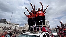 Záchranái v Gaze oslavovali oznámení pímí