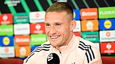 Pavel Kadeábek na tiskové konferenci ped zápasem v Konferenní lize.