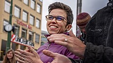 Kontaktní kampa� Pirát� v Praze na nám�stí Republiky. (1. �íjna 2025)