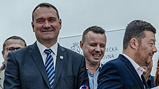 Tisková konference po ustavující sch�zi poslaneckého klubu SPD. (7. �íjna 2025)