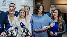 Tisková konference po ustavující sch�zi poslaneckého klubu SPD. (7. �íjna 2025)