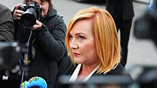 Alena Schillerová dorazila do volebního tábu hnutí ANO na Chodov. (4. íjna...