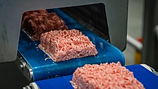 Rozemleté maso se posílá skrz výrobu na papíru. Ten zstane i ve...