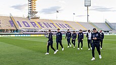 Hrá�i Sigmy p�ed p�edzápasovým tréninkem na Stadio Artemio Franchi.