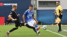 Olomoucký obránce Jií Sláma v utkání proti Jablonci