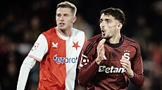Sparanský útoník Albion Rrahmani po nepromnné anci v derby proti Slavii