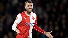 Slávistický útoník Tomá Chorý bhem derby proti Spart