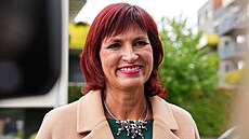 Lídryn� liberecké kandidátky hnutí ANO Jitka Volfová ve volebním �tábu. (4....