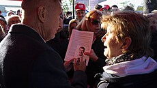 Hnutí ANO na pedvolební kampani v Praze. Na snímku Andrej Babi. (30. záí...