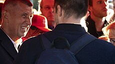 Hnutí ANO na pedvolební kampani v Praze. Na snímku Andrej Babi. (30. záí...