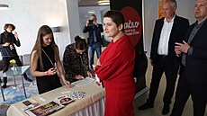 Volební táb Stailo v hotelu Vista v Ostrav sleduje výsledky. Jana Maláová....