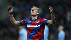 Plzeský obránce Karel Spáil slaví trefu do brány Malmö.