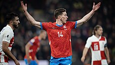 Luká� Provod se zlobí v utkání s Chorvatskem.