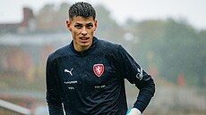 Branká fotbalové reprezentace do 21 let Viktor Baier na ostravských Bazalech...