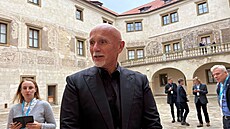 Do volebního tábu Motorist dorazil podnikatel Richard Chlad. (4. íjna 2025)