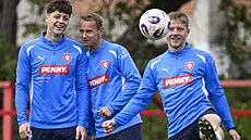 Ladislav Krej�í (vlevo) s Janem Chramostou b�hem reprezenta�ního tréninku...