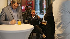 Bývalý hejtman Kraje Vysoina Vítzslav Schrek ve volebním tábu koalice SPOLU v Jihlav. (4. íjna 2025)