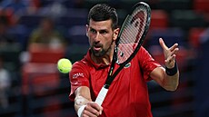 Novak Djokovi ve tetím kole turnaje v anghaji.