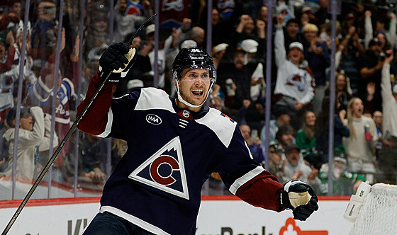 Martin Neas z Colorada se raduje z gólu proti Dallasu.