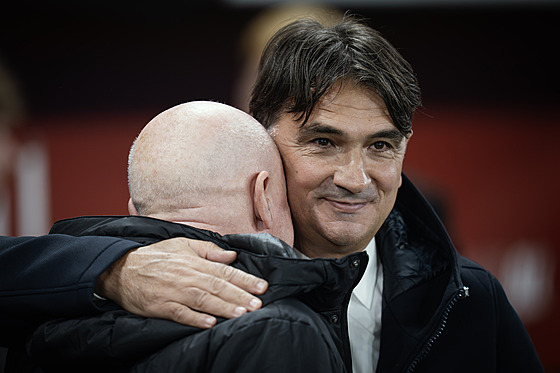 Trenér Ivan Haek a Trenér Chorvatska Zlatko Dali po zápase v Edenu.