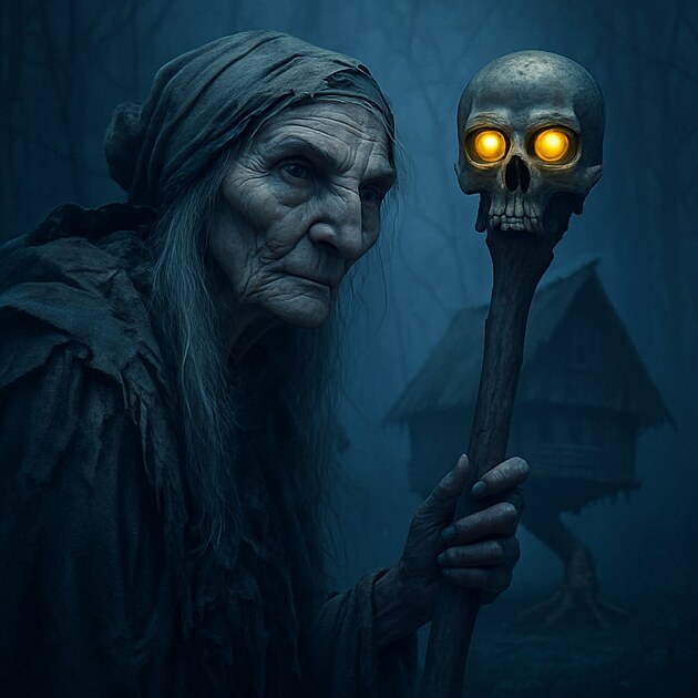 Baba Jaga se sv�t�c� lebkou.
